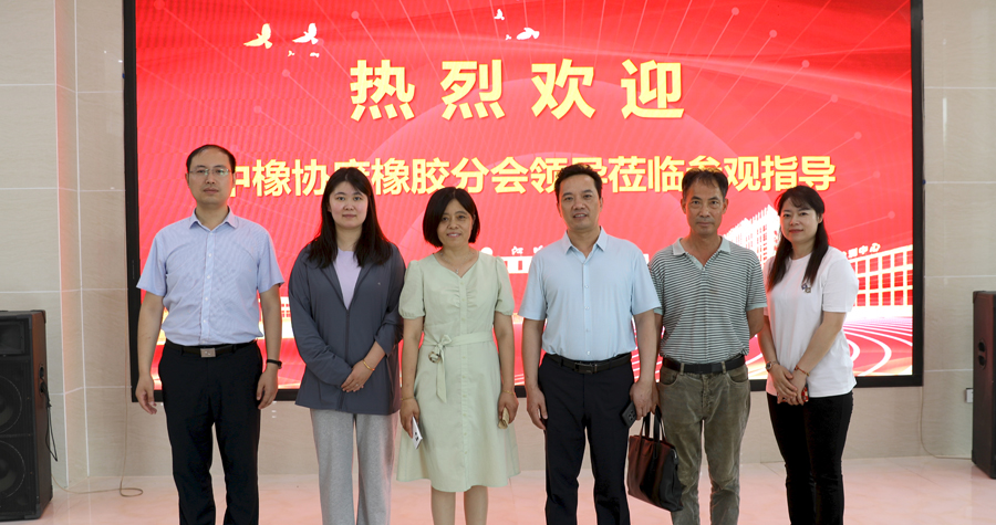 中橡協廢橡膠分會領導蒞臨江昕科技參觀指導
